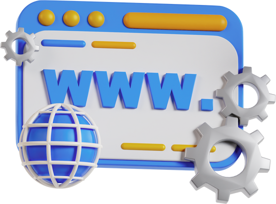 3D Website URL Icon